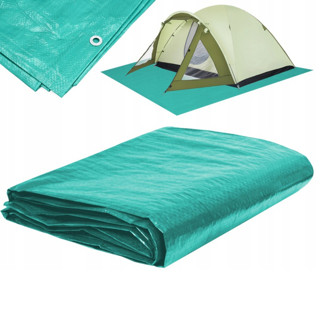 Prelata de protectie de dimensiune mare, laminata, impermeabila, cu protectie UV, 16x12 m, 70 GSM, verde