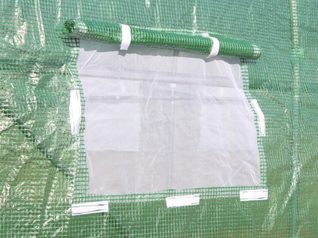 Sera de gradina, tip tunel cu cadru metalic, 300x200cm, verde, 6mp, usa cu cadru