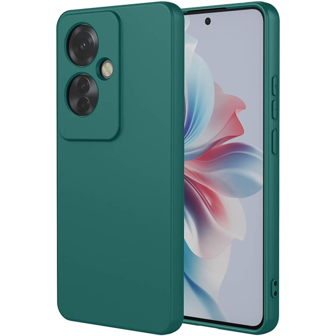 Husa de Protectie, Vafy, pentru Oppo Reno 11 F, Liquid Silicone, cu Microfibra pe Interior, Protectie Antisoc, Compatibil Incarcare Wireless, Verde