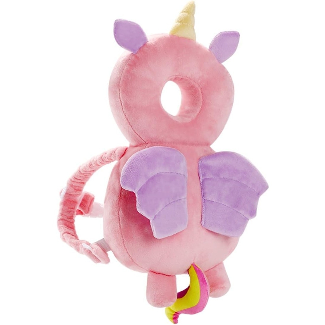 Perna tip Rucsac pentru Protectia Capului, Vafy, Tetiera tip Unicorn, pentru Bebelusi, 33x6x19 cm, 180 g, Roz