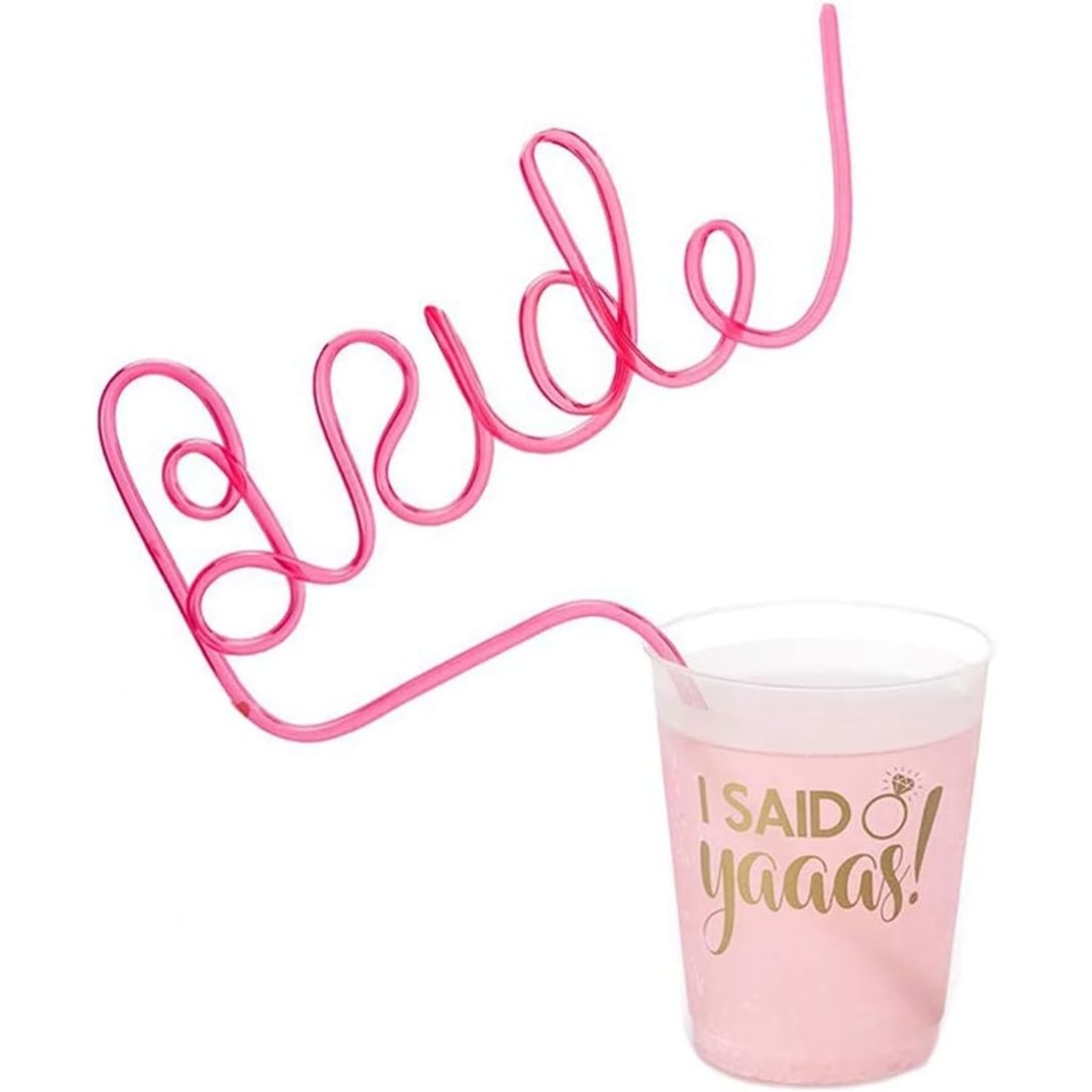 Pai de Plastic, Flippy, Model Bride, Tematica Nunta, Diametru 0.5 cm, Roz