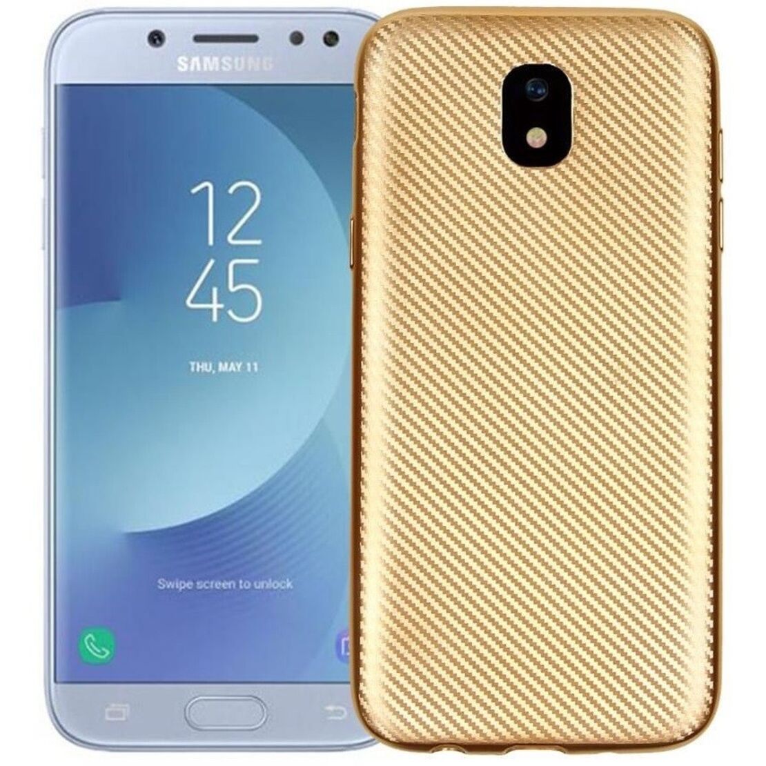 Husa Apple iPhone 8 i-Zore Carbon Fiber Auriu