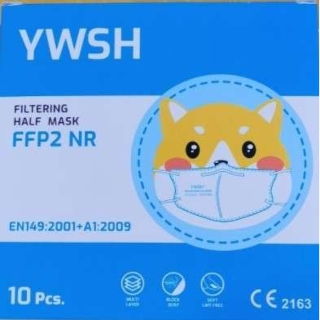 Set 40 bucati Masca de protectie faciala pentru copii, Flippy®️, de unica folosinta, FFP2 CE 2163, 5 straturi, nesterila, ambalaj individual, Copii, Alb