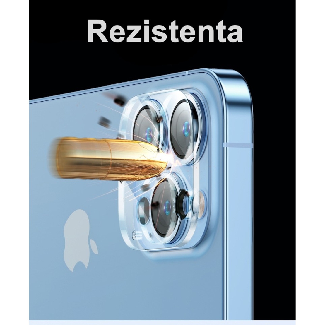 Folie Sticla pentru Camera, compatibila cu Apple iPhone 15 Pro / 15 Pro Max, Full Glue Negru