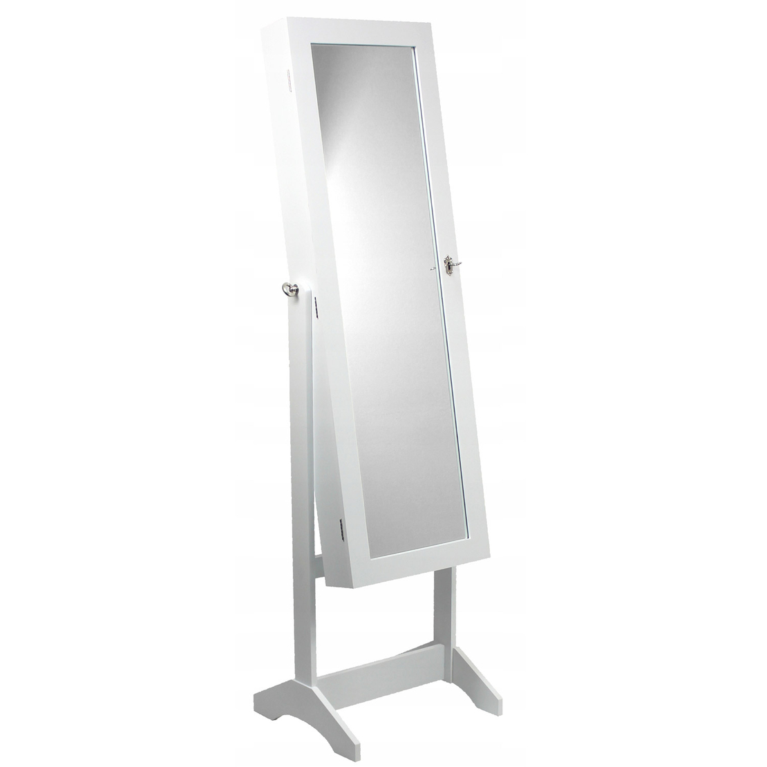 Dulap de toaleta cu oglinda si spatiu de depozitare bijuterii, 41x147cm, alb