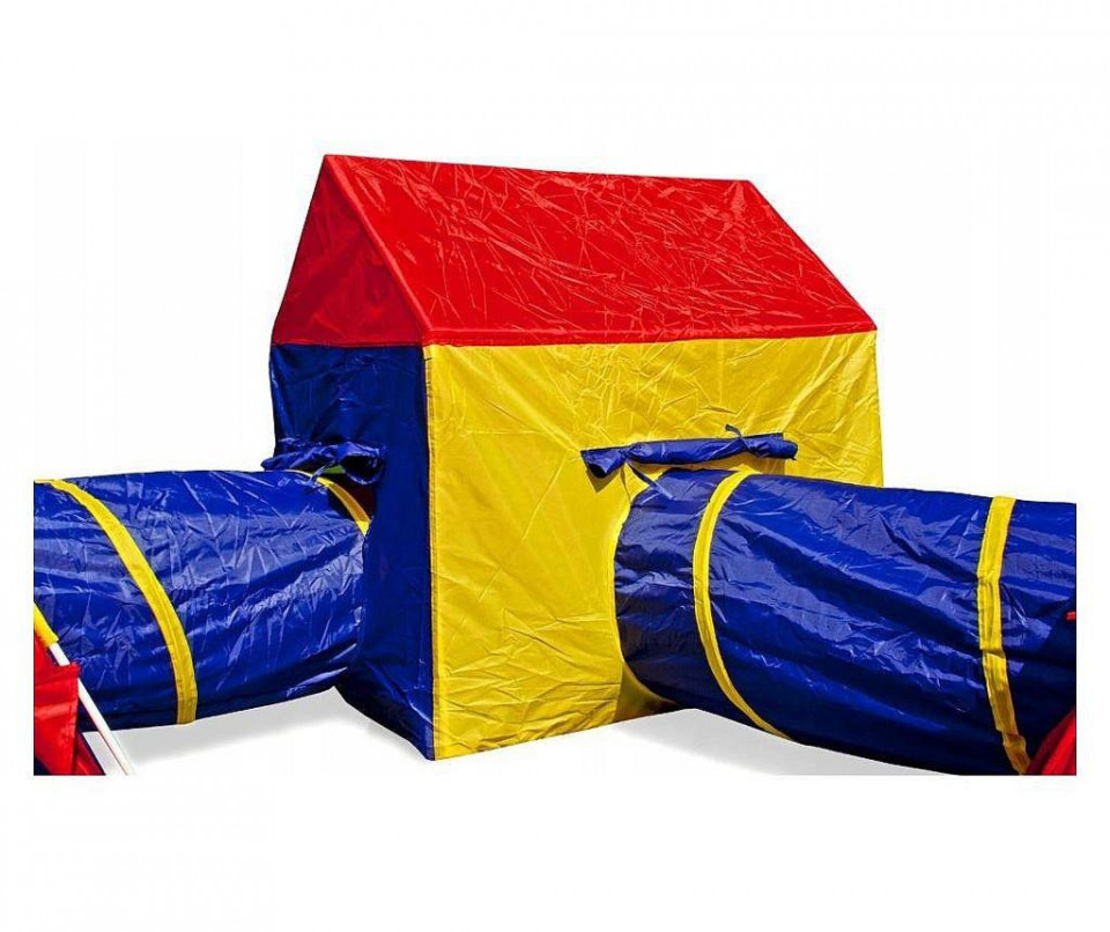 Set corturi de joaca 5 in 1 cu tunele si casuta, pliabil, pentru interior si exterior, multicolor