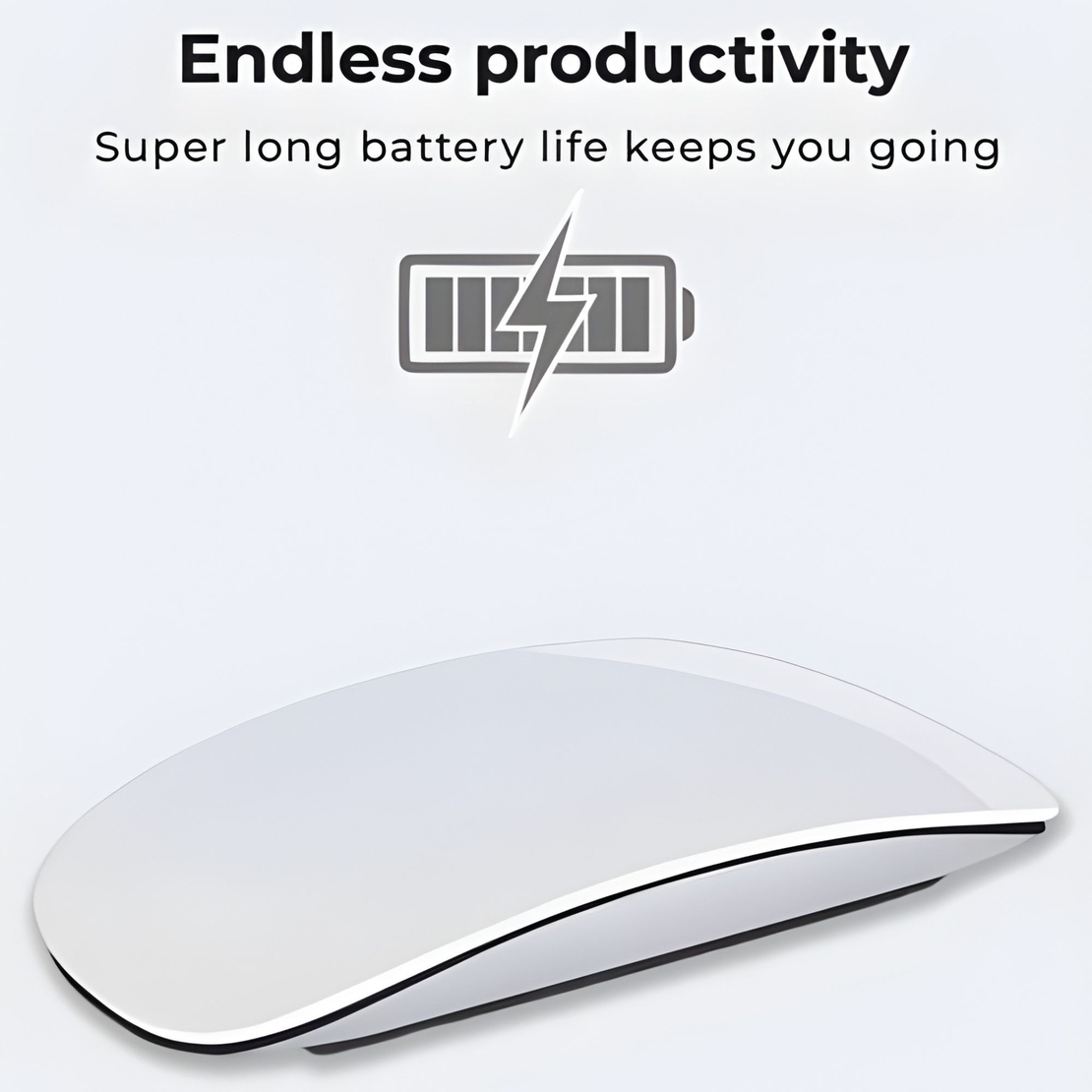 Mouse Wireless cu Gesturi, Vafy, Bluetooth + 2.4GHz, Reincarcabil USB, Ultra Subtire, 1600 DPI, Silentios, Design Elegant si Compact, Compatibil cu Laptop/PC, Telefon si Tableta, Ideal pentru Birou si Calatorii, Alb