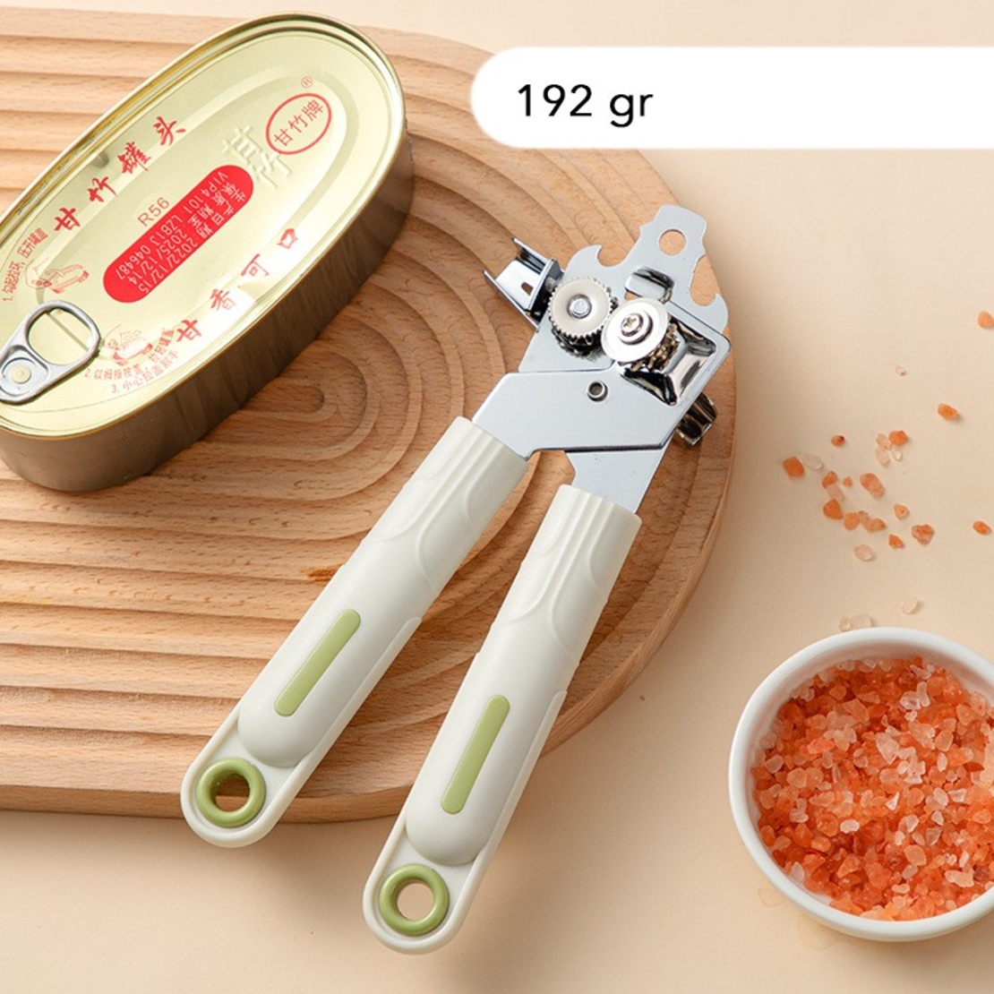 Desfacator de Conserve 3 in 1, Flippy, Instrument pentru Deschis Conserve, Sticle, Otel inoxidabil, Simplu de Utilizat, Maner Anti alunecare, 21.5 x 4.7 cm Alb