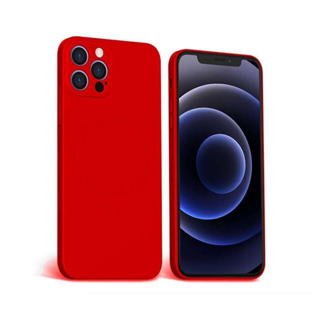 Husa protectie Vafy compatibila cu Apple iPhone 12 Pro Mag Safe Silicone Rosu