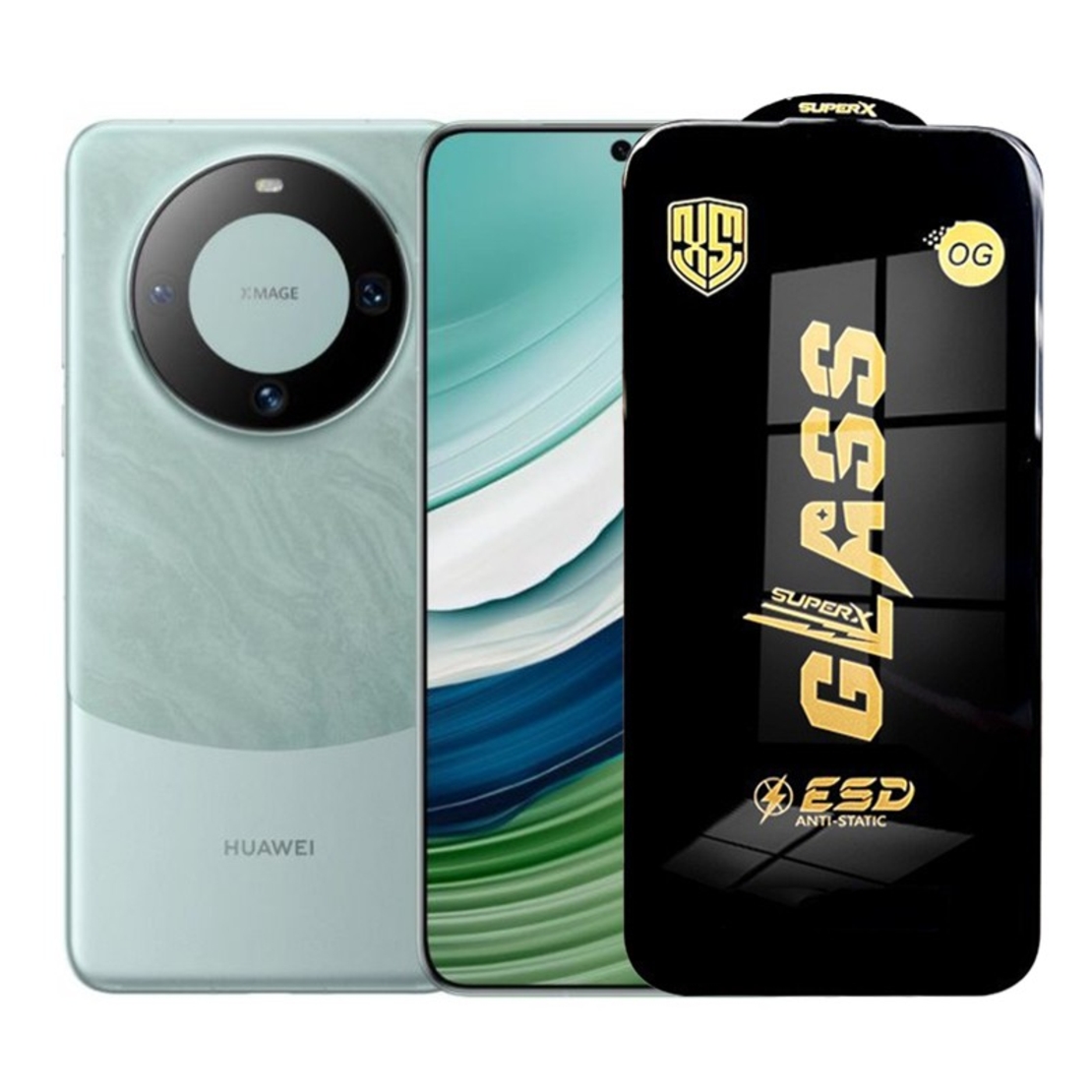 Folie de Protectie pentru Huawei Mate 60, Vafy, Sticla Securizata ESD, Margini Negre, Rezistenta la Zgirieturi, Antistatica, 0.35 mm, Transparenta