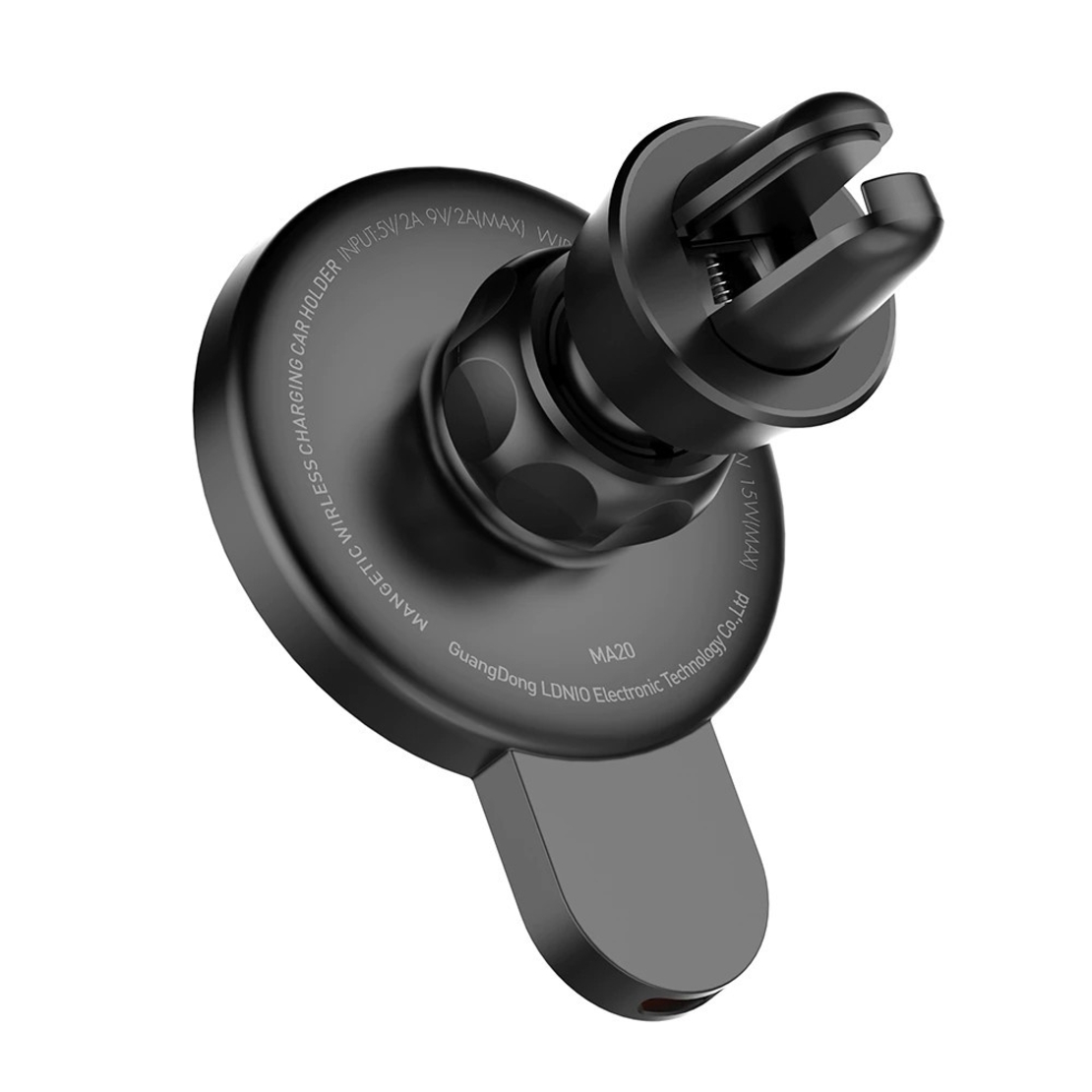 Suport auto MagSafe cu incarcare wireless 15W, Flippy, pentru seria iPhone 12, seria iPhone 13 si seria iPhone 14, Negru, Resigital