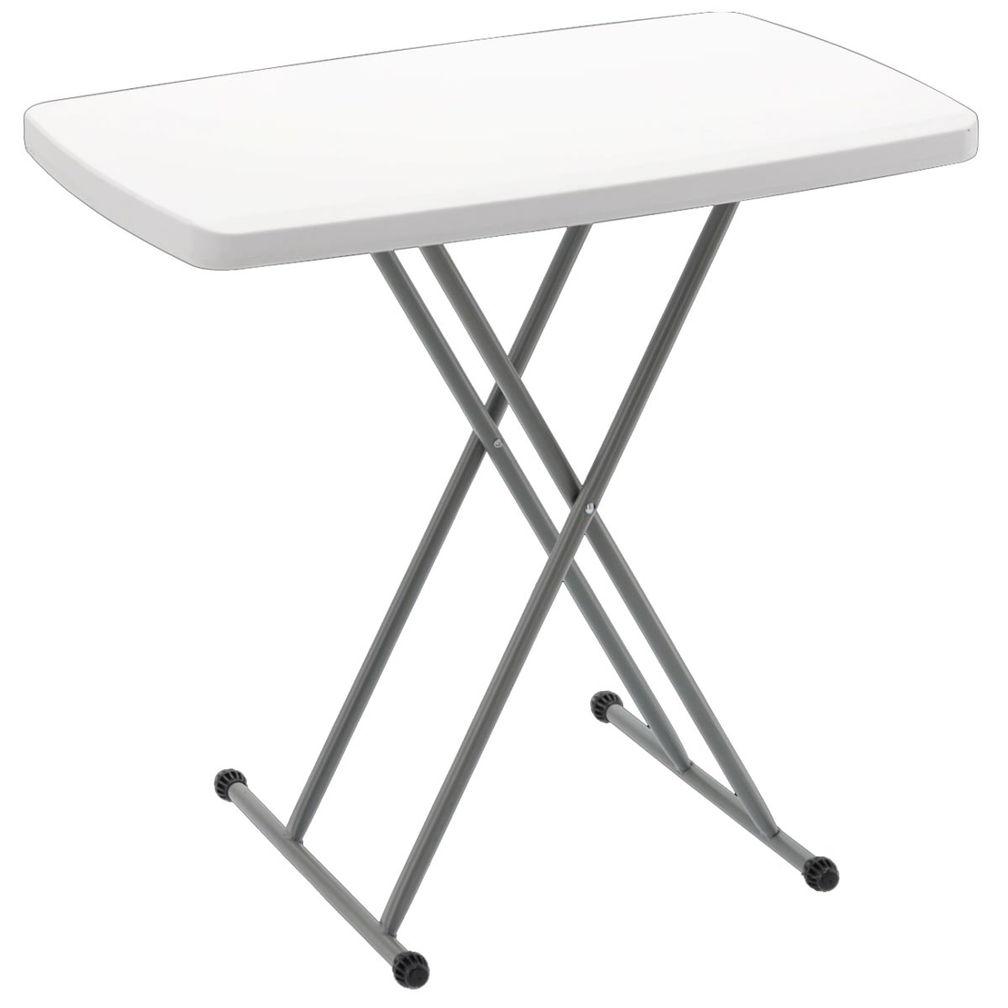 Masa pliabila 76x50 cm, inaltime reglabila 36-71 cm, pentru terasa, gradina sau camping, HDPE alb