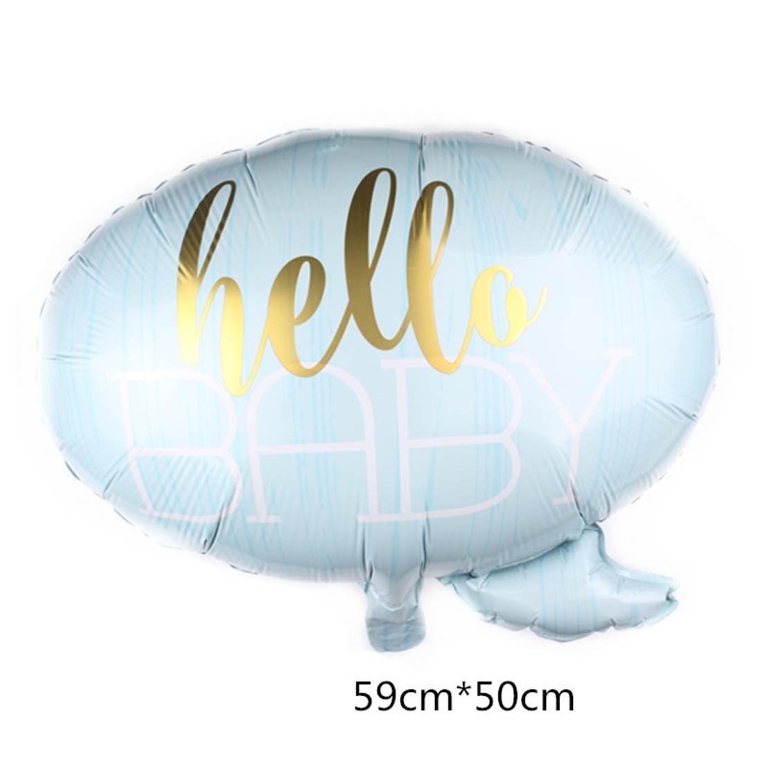 Balon din Folie Metalizata, Vafy, Figurina Norisor, Tema Hello Baby , 59x50 cm, Ambalaj Individual, Pai Inclus, Umflare cu Aer sau Heliu, Albastru