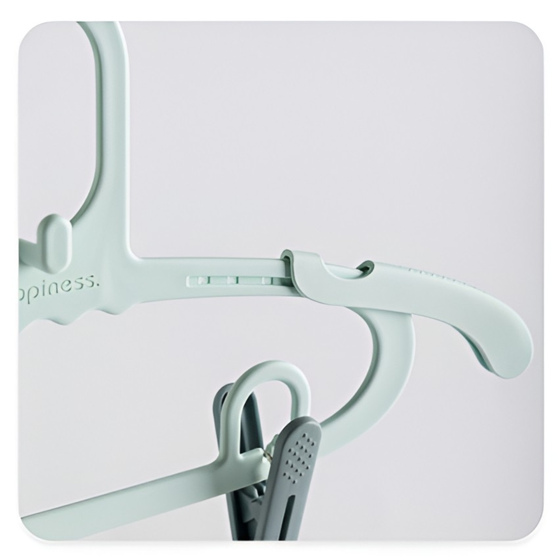 Set 10 de Cleme pentru Haine, Flippy, de Prindere pentru Pantaloni, Atasabile la Umerase, 1.6x2.3x6.35 cm, Verde