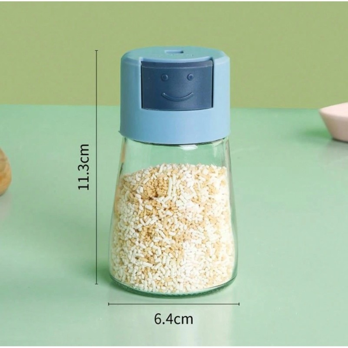 Dozator Condimente, Vafy, din Stilca, 180 ml, Rezistenta la Umidiate, 11.3 x 6.4 cm, Masura 5g, Albastru