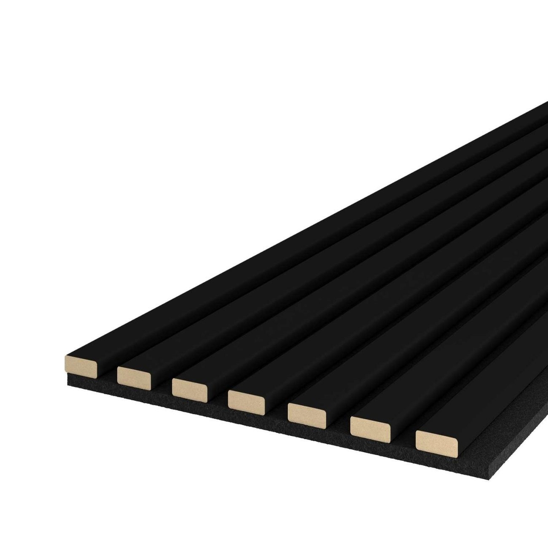 Riflaj MDF decorativ LDA PREMIUM de tip Panou Acustic, Negru, 260x40 cm