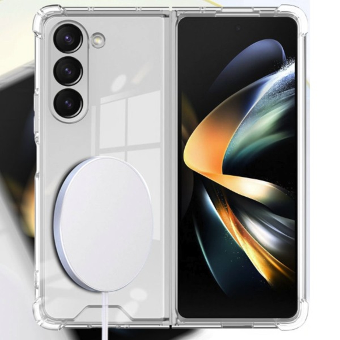 Husa pentru Samsung Galaxy Z FOLD6, Vafy, Husa de Protectie cu Anti-Shock, Tehnologie MagSafe Magnetic, Design Ultra Subtire, Anti alunecare, TPU Acrilic, Transparent