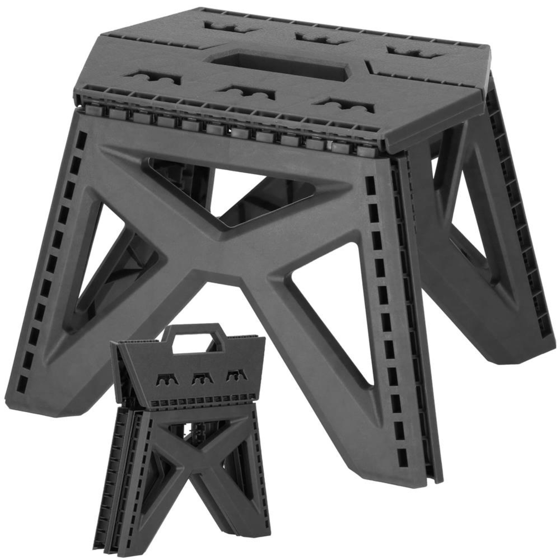 Scaun inaltator multifunctional tip scara, 100 kg, compact, cu maner, 31x23x23 cm, gri