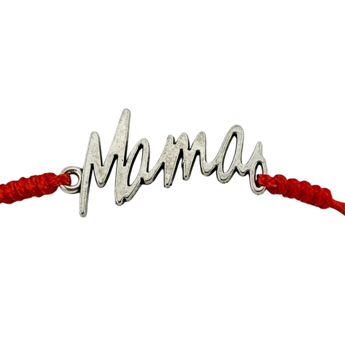 Martisor Bratara Impletita cu Pandantiv din Inox, Jolie, pentru Dama, Set 12 bucati, Snur Rosu Textil, Dimensiune Reglabila, Model Mama