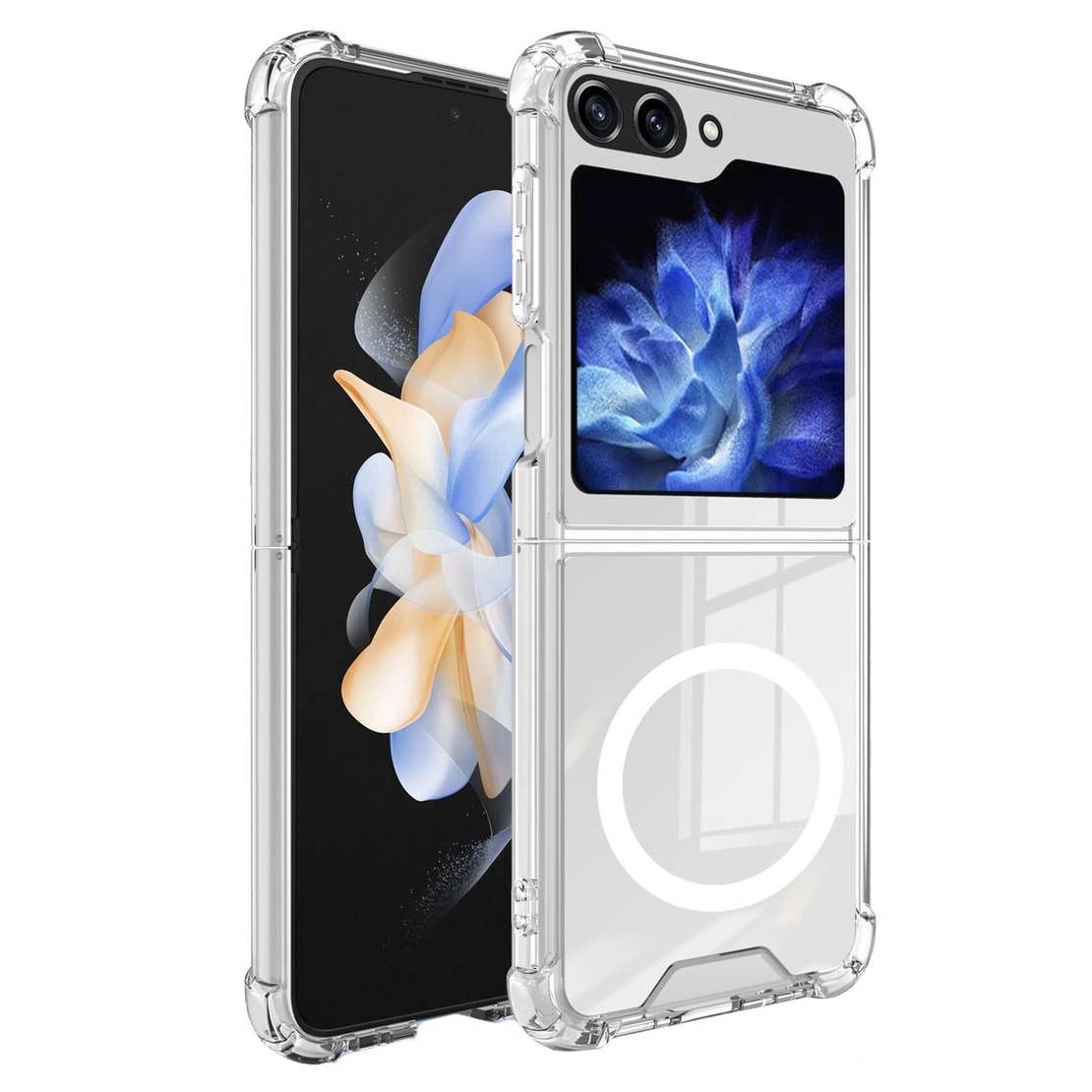 Husa pentru Samsung Galaxy Z FLIP6, Vafy, Husa de Protectie cu Anti-Shock, Tehnologie MagSafe Magnetic, Design Ultra Subtire, Anti alunecare, TPU Acrilic, Transparent