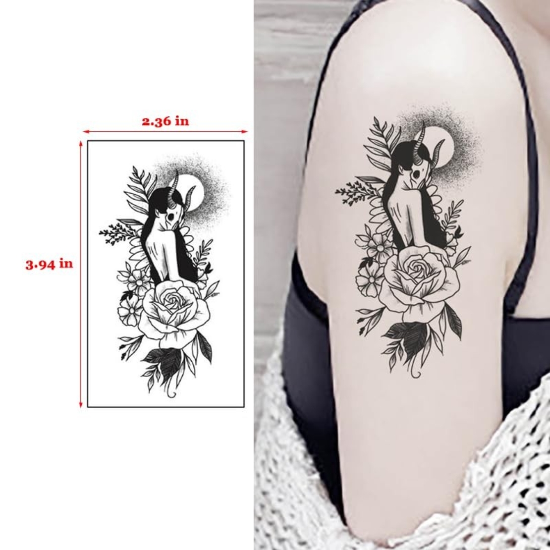 Set 30 Tatuaje Temporare, Flippy, pe Baza de Apa, Model 4, Negru