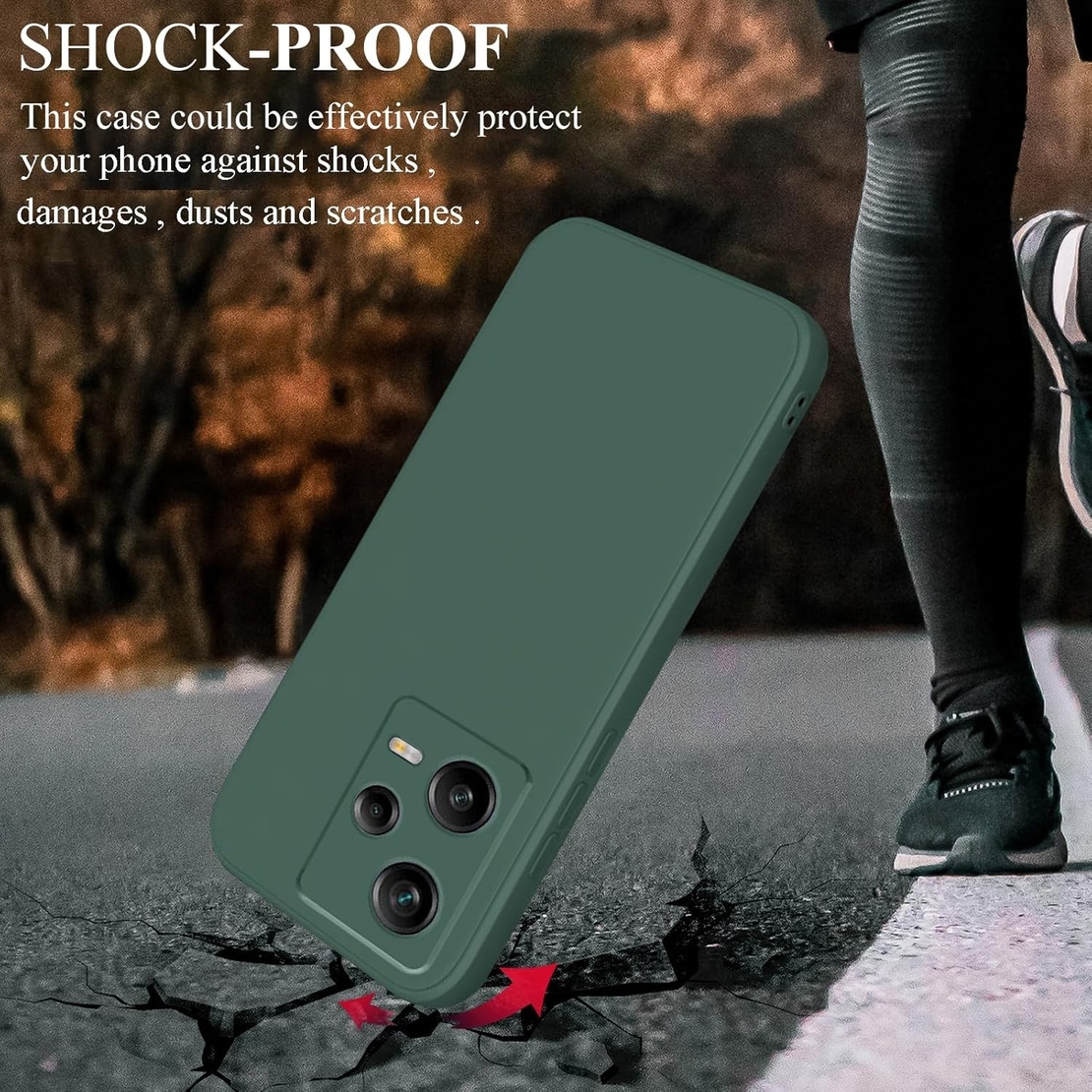 Husa de Protectie, Vafy, pentru Xiaomi Redmi Note 12 Pro 5G, Liquid Silicone, cu Microfibra pe Interior, Protectie Antisoc, Compatibil Incarcare Wireless, Verde