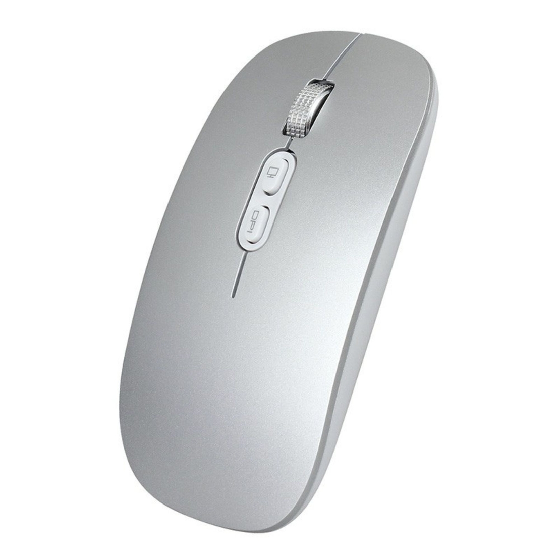 Mouse Wireless Reincarcabil, Vafy, Compatibil Windows/macOS, Bluetooth 5.1 + 2.4GHz, Silentios, DPI 800/1200/1600, Argint
