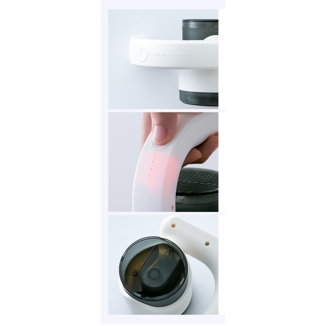 Aparat Pentru Curatat Scame, Par Si Praf, Vafy, cu LED, Pentru Diferite Tipuri De Material, Cu Lame Din Otel Inoxidabil, Compartiment de Depozitare, Maner Reglabil, 11x10.5x8.7 cm, Alb