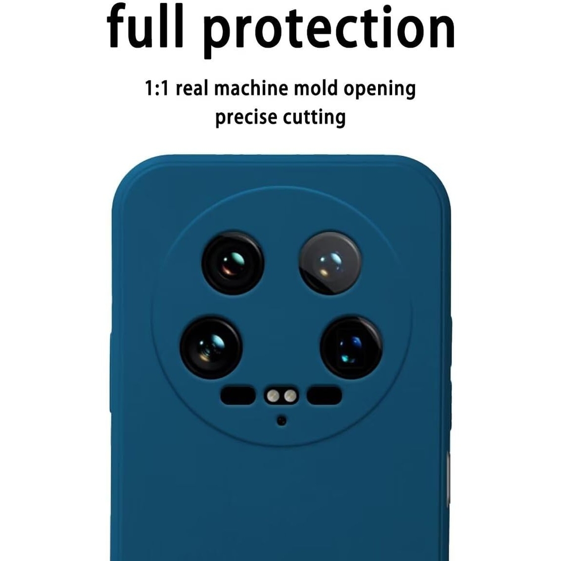 Husa de Protectie, Vafy, pentru Xiaomi 14 Ultra, Liquid Silicone, cu Microfibra pe Interior, Protectie Antisoc, Compatibil Incarcare Wireless, Albastru