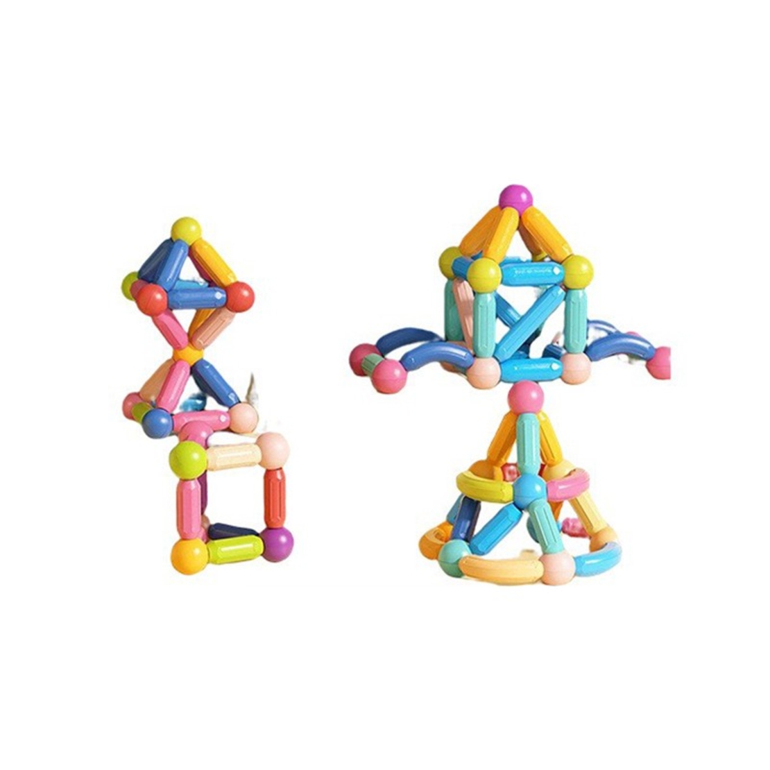 Piese Magnetice pentru Copii, Flippy, Set din 162 de Piese de diferite Culori, Constructor Magnetic cu Posibilitatea de a Construii forme Nelimitate, Multicolor