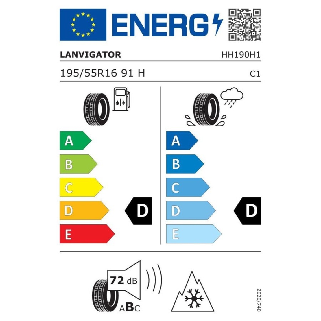 Anvelopa Iarna UHP LANVIGATOR 195/55R16 91H XL, Aderenta Sporita pe Zapada si Umed, Confort si Durabilitate