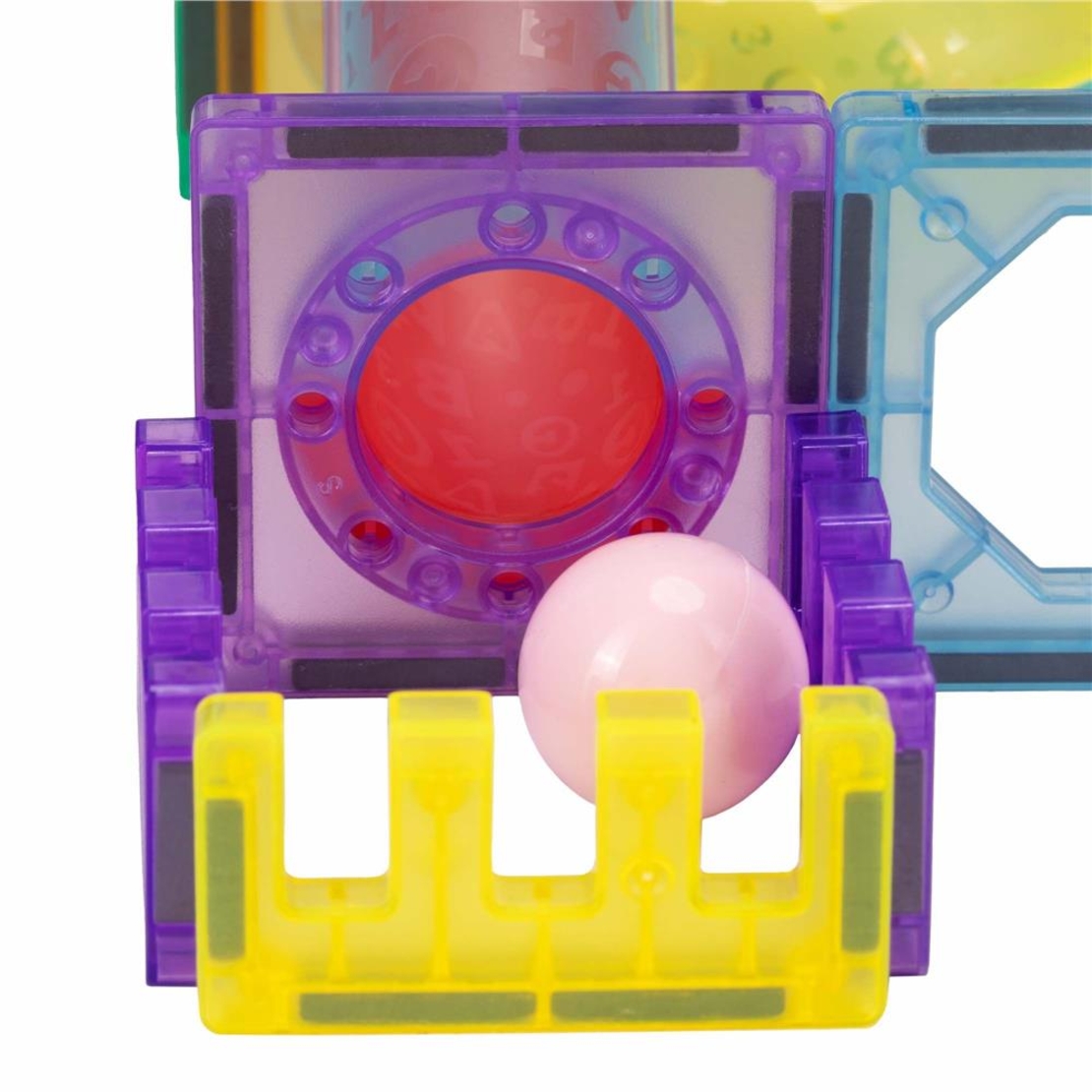 Set de constructie din piese magnetice educative pentru copii 66 de piese, multicolor
