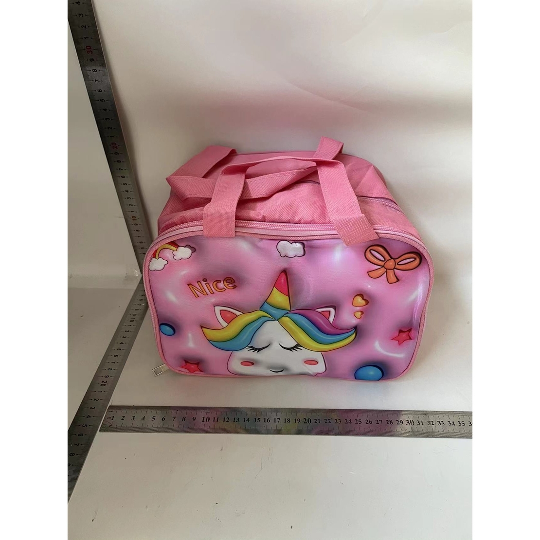 Geantă Frigorifică, Flippy, cu Desene Animat 3D, Portabilă pentru Copii, de Prânz, din Pânză Oxford, 27.5x18x20 cm, Model Unicorn, Roz