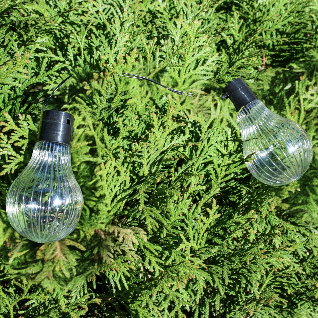 Ghirlanda luminoasa, LED, model Stripes, 20 becuri, 580cm, incarcare solara, lumina alb cald