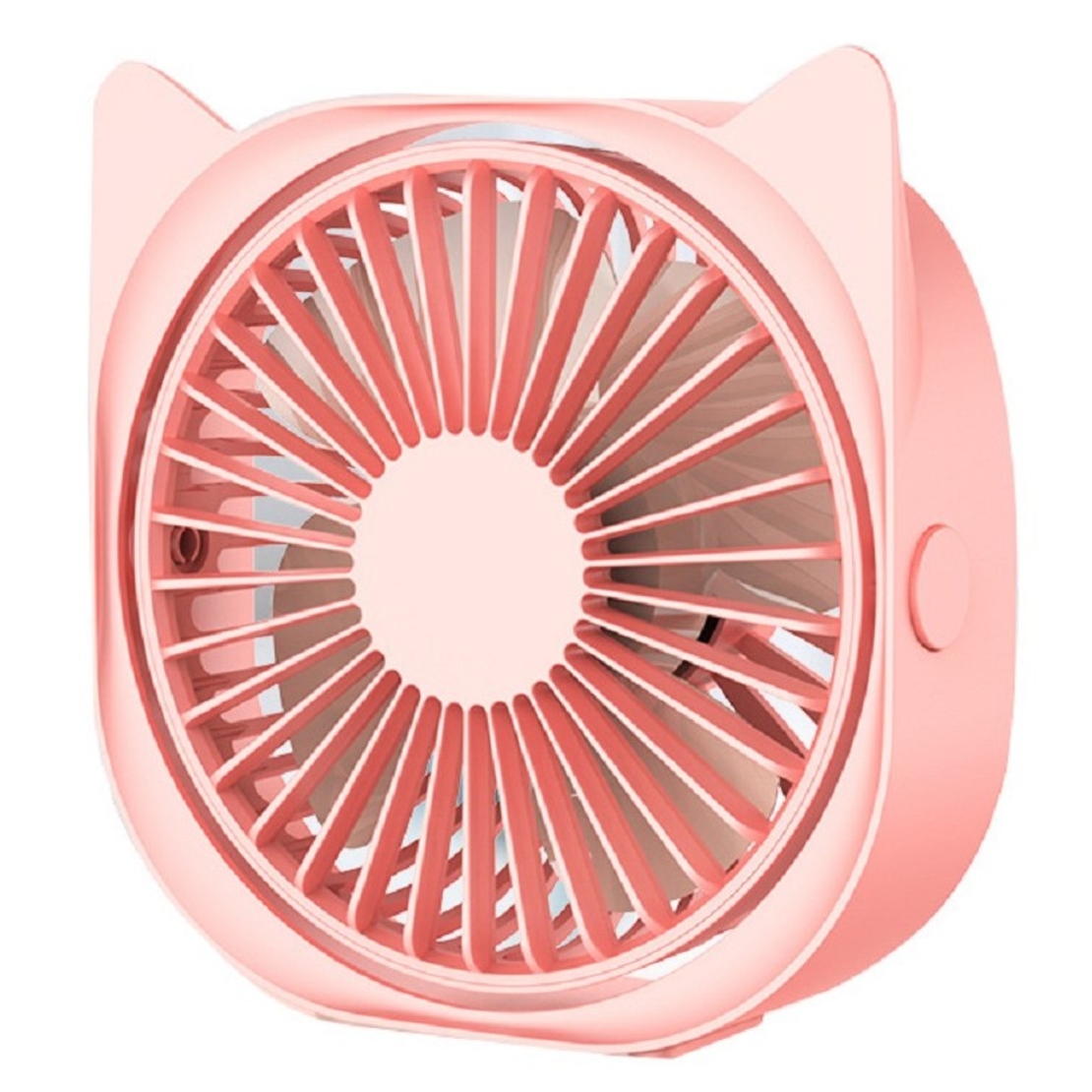 Mini ventilator pentru birou cu usb, Vafy, rotire 360 grade, 3 viteze, 13.5 x 12,8 cm, Roz