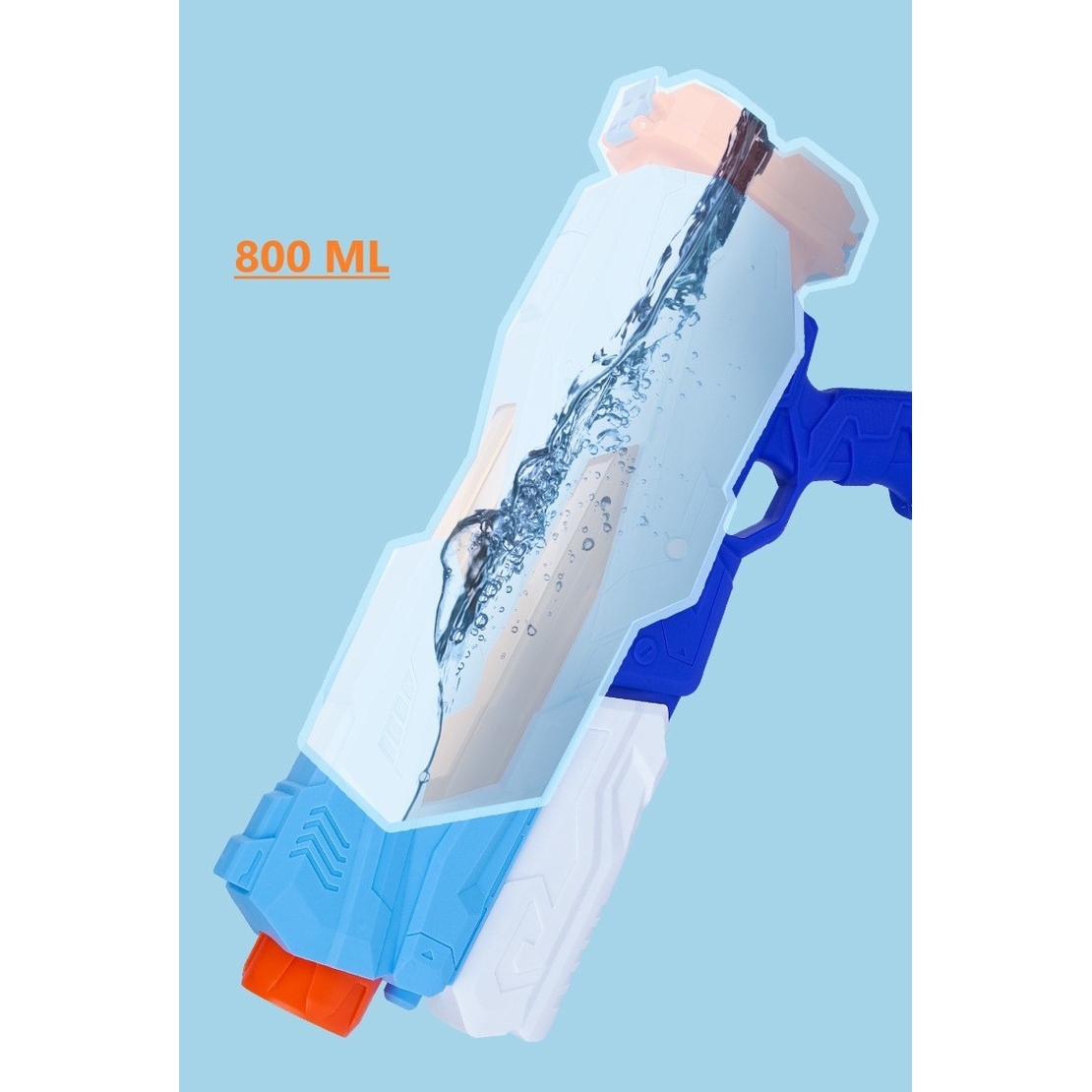 Pistol cu Apa pentru Copii, Rezervor, Pentru Piscina/Plaja, Flippy, 6ani+, 5 duze, Quick Fill, Albastru, 800ML