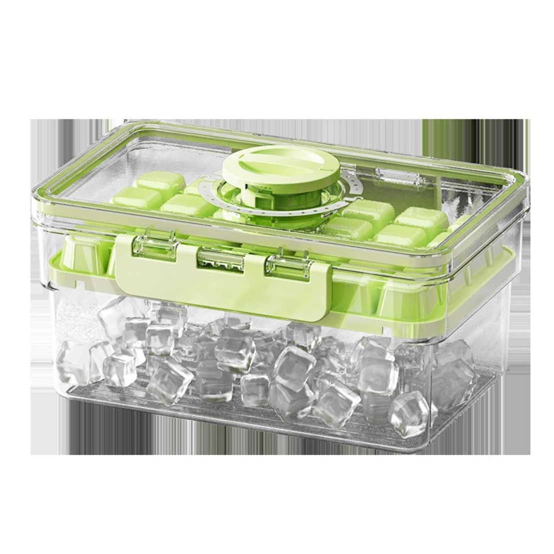 Forma de Gheata, Flippy, un Strat, Inchidere Etans, din PP+PET, 19 x 12 x 9.5 cm, Verde