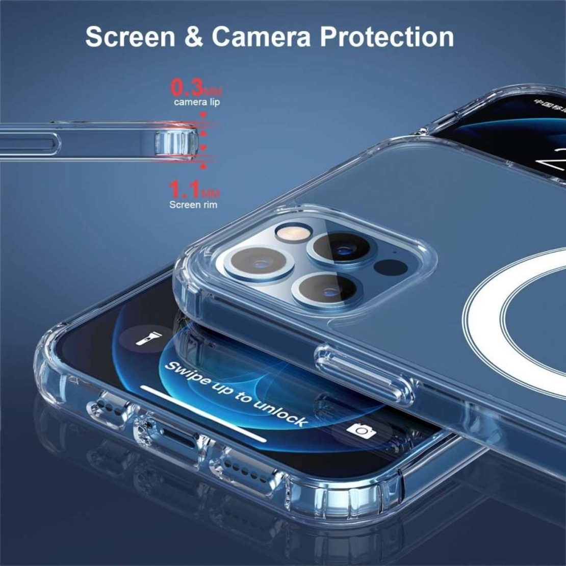 Husa protectie Vafy compatibila cu Apple iPhone 12 Mini Mag Safe Silicone Transparent