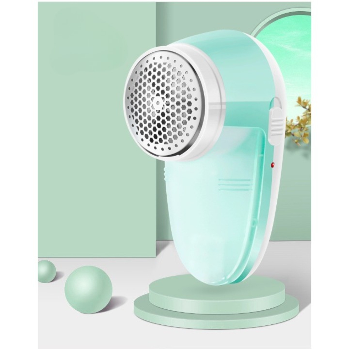Aparat Pentru Curatat Scame, Par Si Praf, Vafy, Pentru Diferite Tipuri De Material, Cu Lame Din Otel Inoxidabil, Incarcare Prin USB Type-C, Cu Perie De Curatare si Cablu USB Incluse, 13x7 cm, Verde