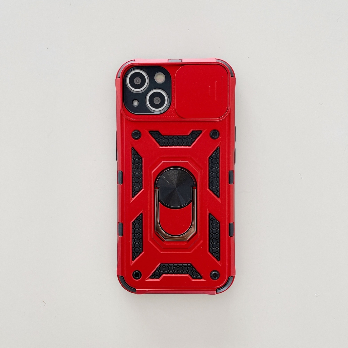 Husa de protectie Vafy compatibila cu Apple iPhone 13 Defender Model 4 cu suport,Rosu