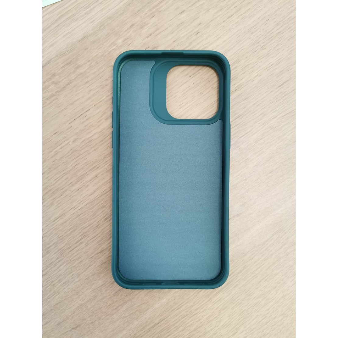 Husa Apple iPhone 15 Pro, Vafy, din Silicon Lichid, Interior din Microfibra, Lentile Fosforescente de Protectie Camera, Anti Amprenta, Rezistenta la Socuri, Verde