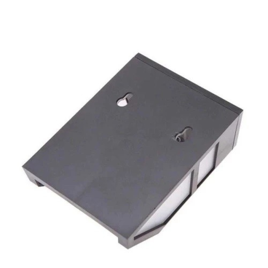 Set 4 Lampi Solare Led pentru Gradina, Flippy, Model Geometric, 11.8 x 8.6 x 5 cm, Buton On-Off, Lumina Multicolora, Negru/Alb