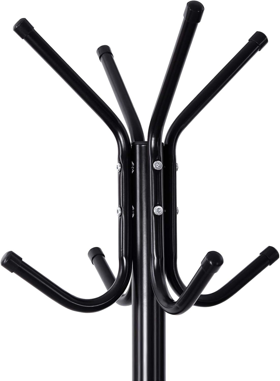 VASAGLE Cuier pentru haine, din otel, tip pom, cu 12 carlige, 176cm, negru