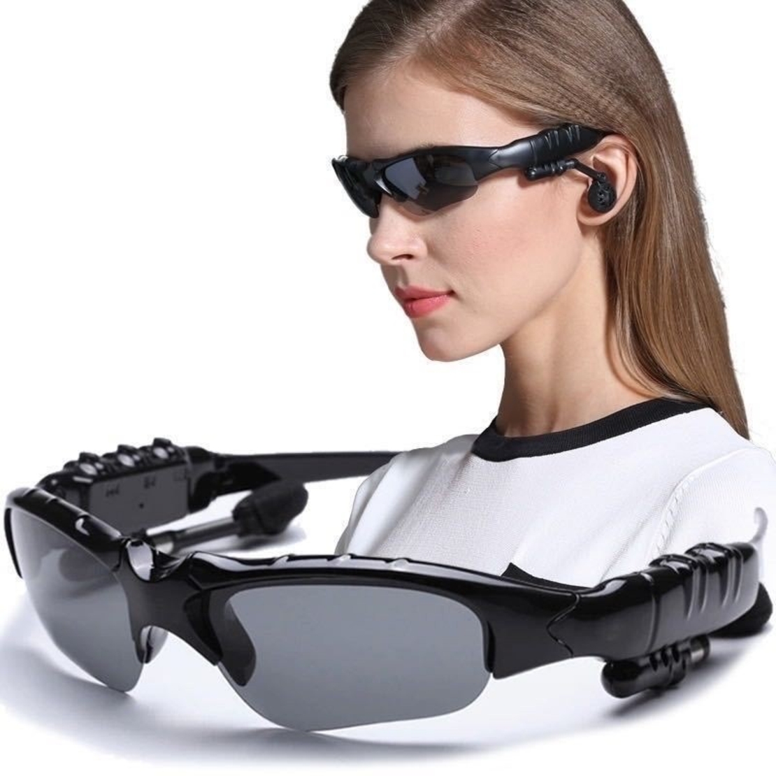 Ochelari de Soare Inteligenti, Flippy, Lentile Polarizate, Conexiune Bluetooth 5.0, Functie Apelare, Redare Muzicala, Impermeabili IPX3, 12.5 x 17 x 4 cm, Negru