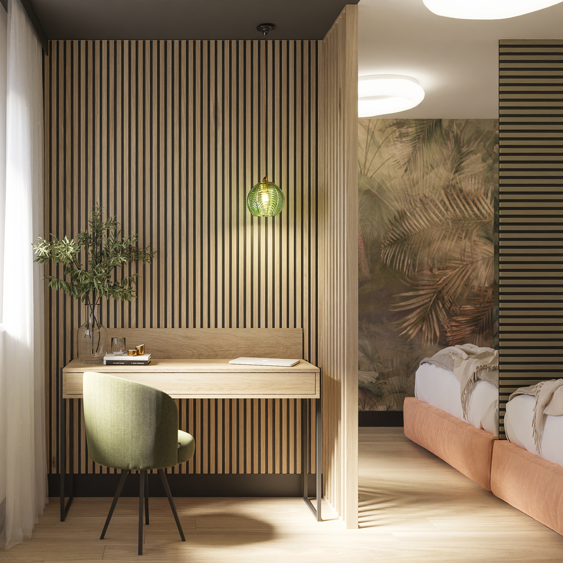 Riflaj perete despartitor MDF, LDA PREMIUM, Stejar Saragossa, 275x58 cm