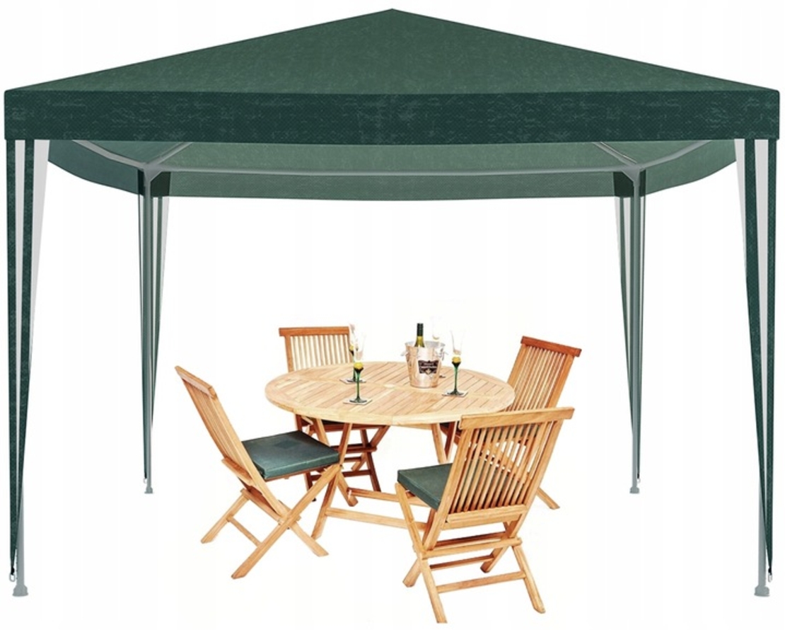Cort pavilion de gradina, 300x300 cm, impermeabil cu rezistenta UV, verde