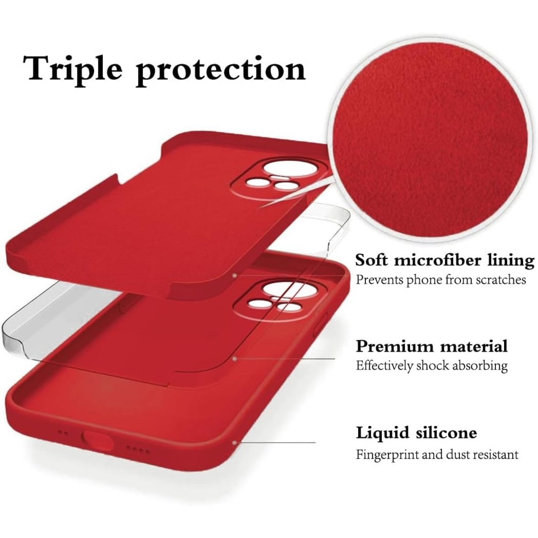 Husa de Protectie, Vafy, pentru Oppo Reno 10 5G, Liquid Silicone, cu Microfibra pe Interior, Protectie Antisoc, Compatibil Incarcare Wireless, Rosu
