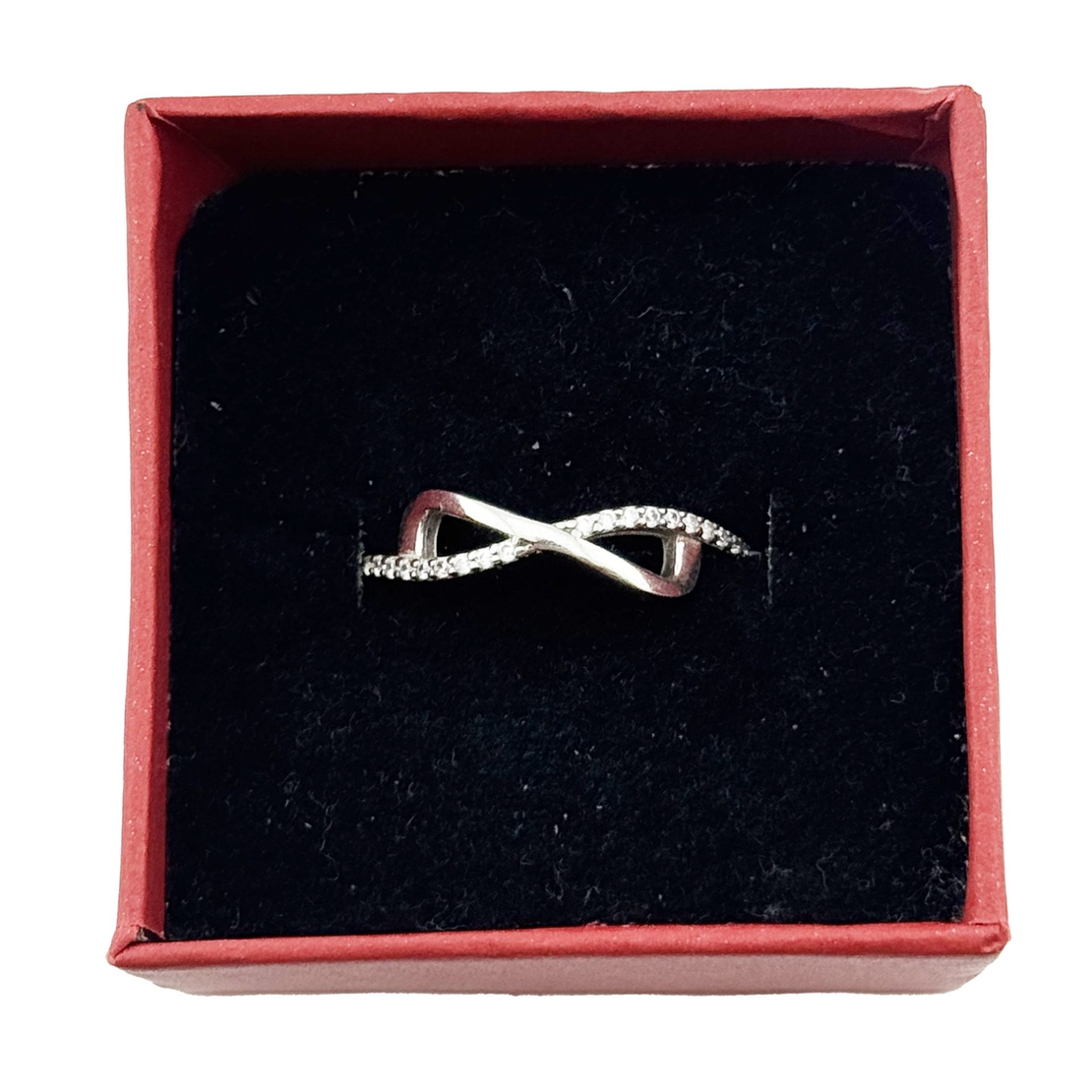 Inel pentru Dama, Jolie, Argint 925, Model Infinit cu Zirconiu, 2.2 g, 2.5 cm x 1.5 cm, Marimea 59, Argintiu