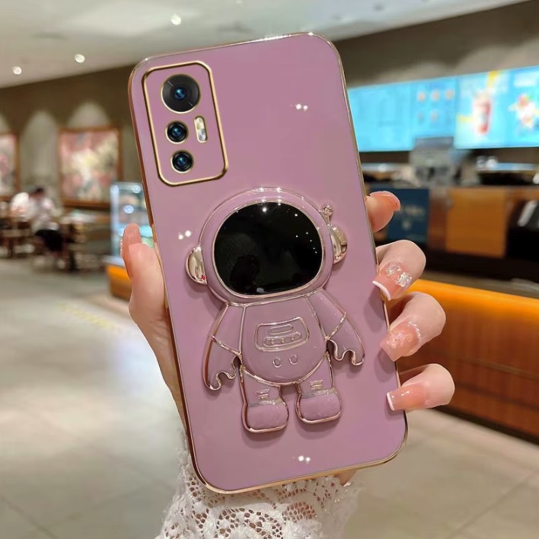 Husa de Protectie 2 in 1, Vafy, Husa de Protectie pentru Honor Magic 6 Pro, Model Astronaut cu Suport, din TPU, Mov