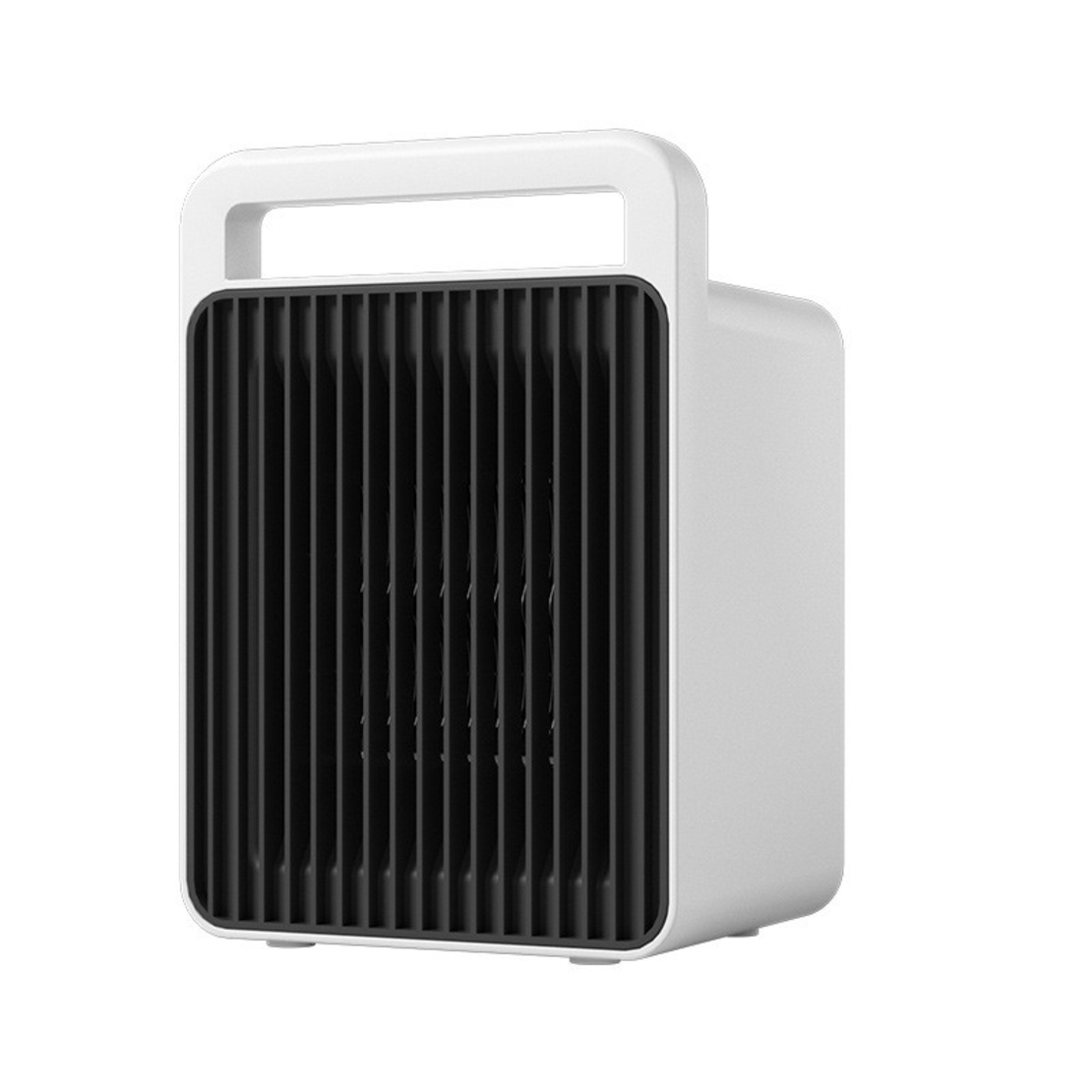 Mini Aeroterma, Vafy, Mini Radiator Electric, Putere 900 W, Buton cu 2 Trepte de Temperatura, Inchidere Automata, cu Maner de Prindere, 15x10.3x21 cm, Alb/ Negru